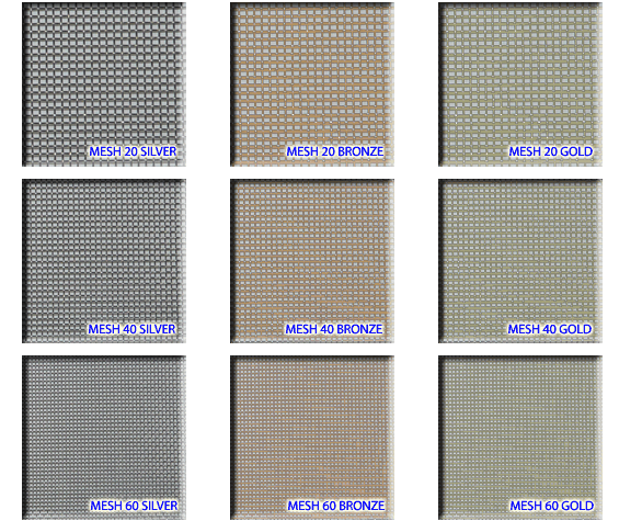 Malla metálica entre vidrio laminado